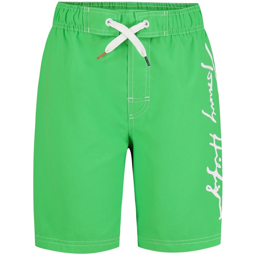 Tommy Hilfiger Kids Tommy Script Graphic Boardshorts - Green - Size Medium‎